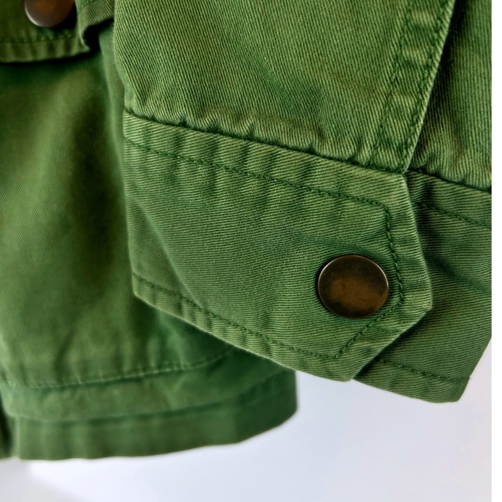 Gap Kids Olive Green Utility Field Jacket Hooded Cotton Twill Girls Size M 8-9Y - Picture 6 of 12